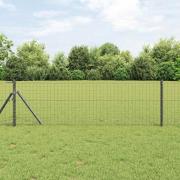 vidaXL Staketstolpar 12 pcs Grå 120 cm Pulverlackerad stål