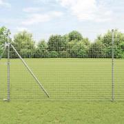 vidaXL Staketstolpar 12 pcs Silver 200 cm Pulverlackerad stål