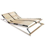 vidaXL Ribbad sängbotten Brun 100 x 190 cm Massivt bokträ