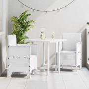 vidaXL Trädgård Stol 2 pcs Vit 53 x 49 x 85 cm PP