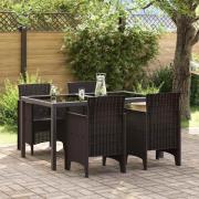 vidaXL Trädgård Stol 4 pcs Brun 53 x 49 x 85 cm PP