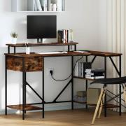 vidaXL Skrivbord Rökfärgad ek 120 x 79 x 86.5 cm Konstruerat trä