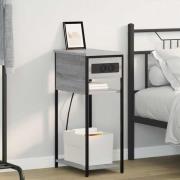 vidaXL Nattduksbord Grå Sonoma 41 x 28 x 76 cm Konstruerat trä