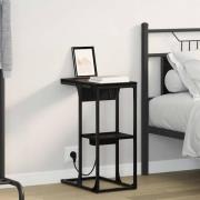 vidaXL Sängbord Svart ek 41.5 x 26 x 60.5 cm Konstruerat trä