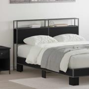 vidaXL Förvaringshuvudgavel med hylla Svart ek 135 cm Konstruerat trä