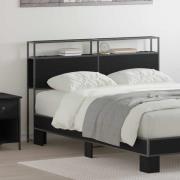 vidaXL Förvaringshuvudgavel med hylla Svart ek 160 cm Konstruerat trä