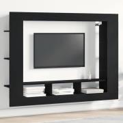 vidaXL TV-bänk väggmonterad svart ek 152x22x113 cm