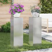 vidaXL Växtställningar 2 pcs Silver 24 x 24 x 75 cm Rostfritt stål