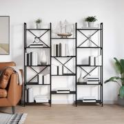 vidaXL Hyllsystem Svart ek 156 x 25 x 167.5 cm Konstruerat trä