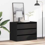 vidaXL Kommod med låda Svart ek 80 x 41 x 58 cm Konstruerat trä