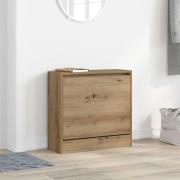 vidaXL Skåp för skor artisan ek 60 x 21 x 57 cm Konstruerat trä