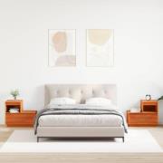 vidaXL Nattduksbord 2 pcs Vaxbrun 60 x 34 x 51 cm Konstruerat trä