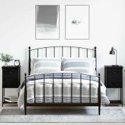 vidaXL Nattduksbord 2 pcs Svart ek 32 x 42 x 70 cm Konstruerat trä