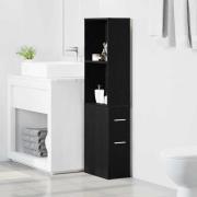 vidaXL Narrow Badrumsskåp Svart ek 22 x 41 x 135 cm Konstruerat trä