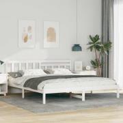 vidaXL Sängram med huvudgavel Vit 180 x 200 cm Massiv furu