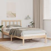 vidaXL Sängram med huvudgavel Brun 75 x 190 cm Massiv furu