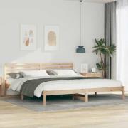 vidaXL Sängram med huvudgavel Brun 180 x 220 cm Massiv furu