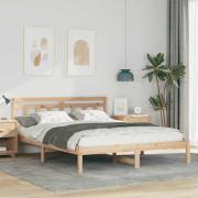 vidaXL Sängram Brun 150 x 200 cm Massiv furu
