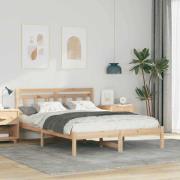 vidaXL Sängram Brun 120 x 200 cm Massiv furu