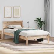 vidaXL Sängram med huvudgavel Brun 100 x 200 cm Massiv furu
