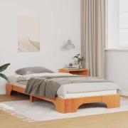 vidaXL Sängram Brun 90 x 210 cm Massiv furu