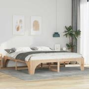 vidaXL Sängram Brun 180 x 200 cm Massiv furu