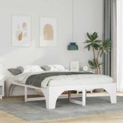 vidaXL Sängram Vit 140 x 200 cm Massiv furu
