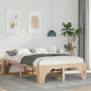 vidaXL Sängram Brun 140 x 190 cm Massiv furu