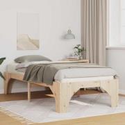 vidaXL Sängram Brun 90 x 200 cm Massiv furu