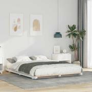 vidaXL Sängram Vit 140 x 210 cm Massiv furu