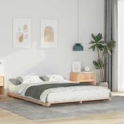 vidaXL Sängram Brun 160 x 210 cm Massiv furu