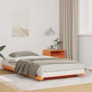 vidaXL Sängram Vaxbrun 100 x 220 cm Massiv furu