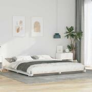 vidaXL Sängram Vit 180 x 220 cm Massiv furu