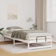 vidaXL Sängram Vit 100 x 220 cm Massiv furu