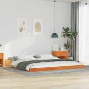 vidaXL Sängram Vaxbrun 200 x 200 cm Massiv furu