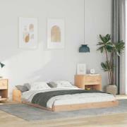 vidaXL Sängram Brun 120 x 190 cm Massiv furu