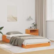 vidaXL Sängram Vaxbrun 100 x 200 cm Massiv furu