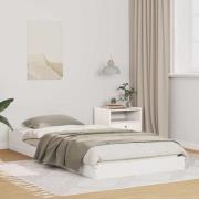 vidaXL Sängram Vit 75 x 190 cm Massiv furu