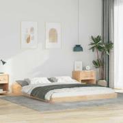 vidaXL Sängram Brun 140 x 220 cm Massiv furu