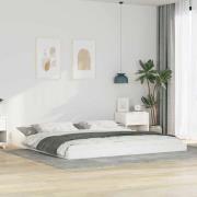 vidaXL Sängram Vit 200 x 220 cm Massiv furu