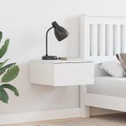 vidaXL Sängbord med låda 2 pcs Vit 37 x 35 x 18,5 cm Massiv furu