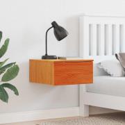 vidaXL Sängbord med låda Vaxbrun 37 x 35 x 18.5 cm Massiv furu