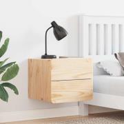 vidaXL Sängbord med låda 2 pcs Brun 39 x 34 x 33 cm Massiv furu