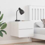 vidaXL Sängbord med låda Vit 39 x 34 x 33 cm Massiv furu