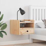 vidaXL Sängbord med låda 2 pcs Brun 38 x 36 x 29,5 cm Massiv furu