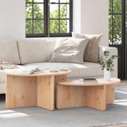 vidaXL Kaffeebord 2 pcs Naturfärg 79 x 39.5 x 40 cm Massiv furu