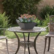 vidaXL Trädgårds Skål Planter 5 pcs Svart 35 x 35 x 15 cm Stål