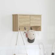 vidaXL Väggmonterad Klädhängare med hylla Sonoma ek 50 x 20 x 30 cm