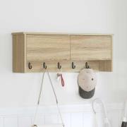 vidaXL Väggmonterad Klädhängare med hylla Sonoma ek 80 x 20 x 30 cm