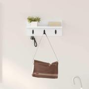 vidaXL Väggmonterad Klädhängare Vit 40 x 10,5 x 18 cm Konstruerat trä